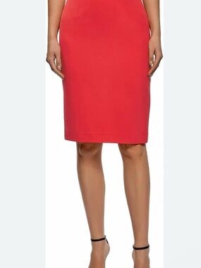 Liz Claiborne Coral-Red Pencil Skirt